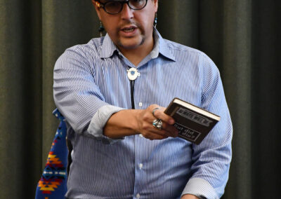 photo of Pewaseskwan staff at Sask Stories Conference in November 2021